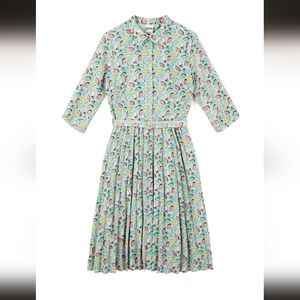 Joanie clothing Fisher Notebook Print Pleated Dress